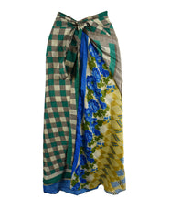 Sari Silk Wrap Skirt M 48"