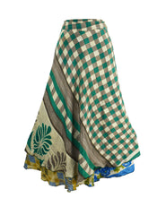 Sari Silk Wrap Skirt M 48"