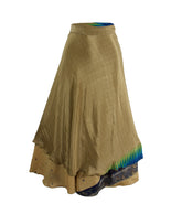 Sari Silk Wrap Skirt M 48"