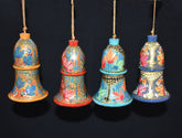 Set of 4 Large Fair Trade Hand-Painted Christmas Hanging Bells