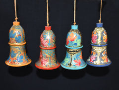 Set of 4 Large Fair Trade Hand-Painted Christmas Hanging Bells