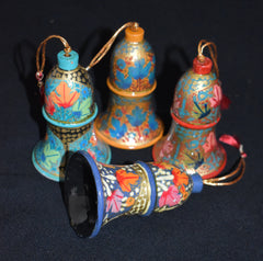 Set of 4 Large Fair Trade Hand-Painted Christmas Hanging Bells