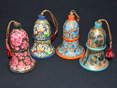 Set of 4 Large Fair Trade Hand-Painted Christmas Hanging Bells