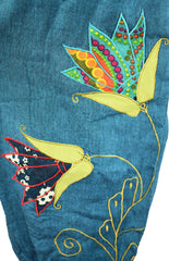 Hippy Butterfly & Flower Pattern Cotton Trousers