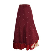 Sari Silk Wrap Skirt 2XL 72"