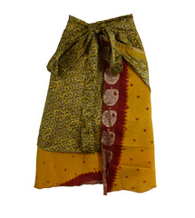 Knee Length Sari Silk Wrap Skirt 60"