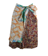 Knee Length Sari Silk Wrap Skirt 60"