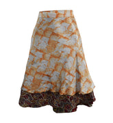 Knee Length Sari Silk Wrap Skirt 60"
