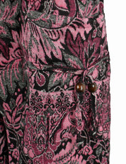 Floral Acrylic Fleece Harem Trousers