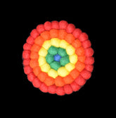 Rainbow Felt Ball Coaster Mat 10cm