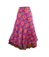 Sari Silk Wrap Skirt M 48"