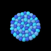 Blue Felt Ball Coaster Mat 10cm