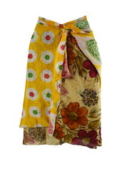 Knee Length Sari Silk Wrap Skirt 48"
