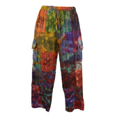 Patchwork Tie Dye Cargo Trousers