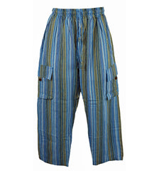 Classic Striped Cotton Cargo Trousers