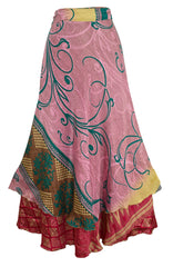 Sari Silk Wrap Skirt M 48"