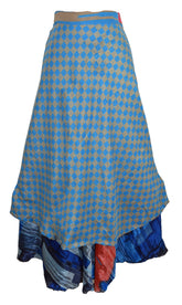 Sari Silk Wrap Skirt M 46"