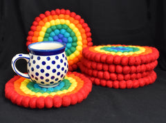 Large Rainbow Felt Ball Mat 20cm