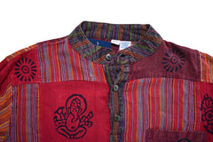 Patchwork Printed Long Sleeve Shirt