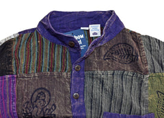 Patchwork Printed Long Sleeve Shirt