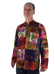 Patchwork Printed Tie Dyed Shirt