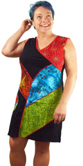 Rainbow Flowers Cotton Dress