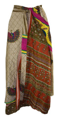 Sari Silk Wrap Skirt S 44"