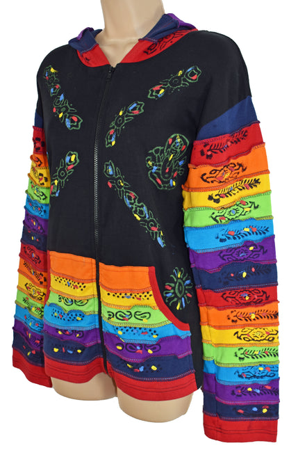 Rainbow Cotton Zip Hoody