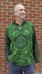 Geometric Print Cotton Hoody
