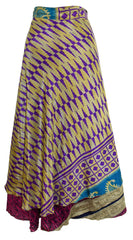 Sari Silk Wrap Skirt M 48"