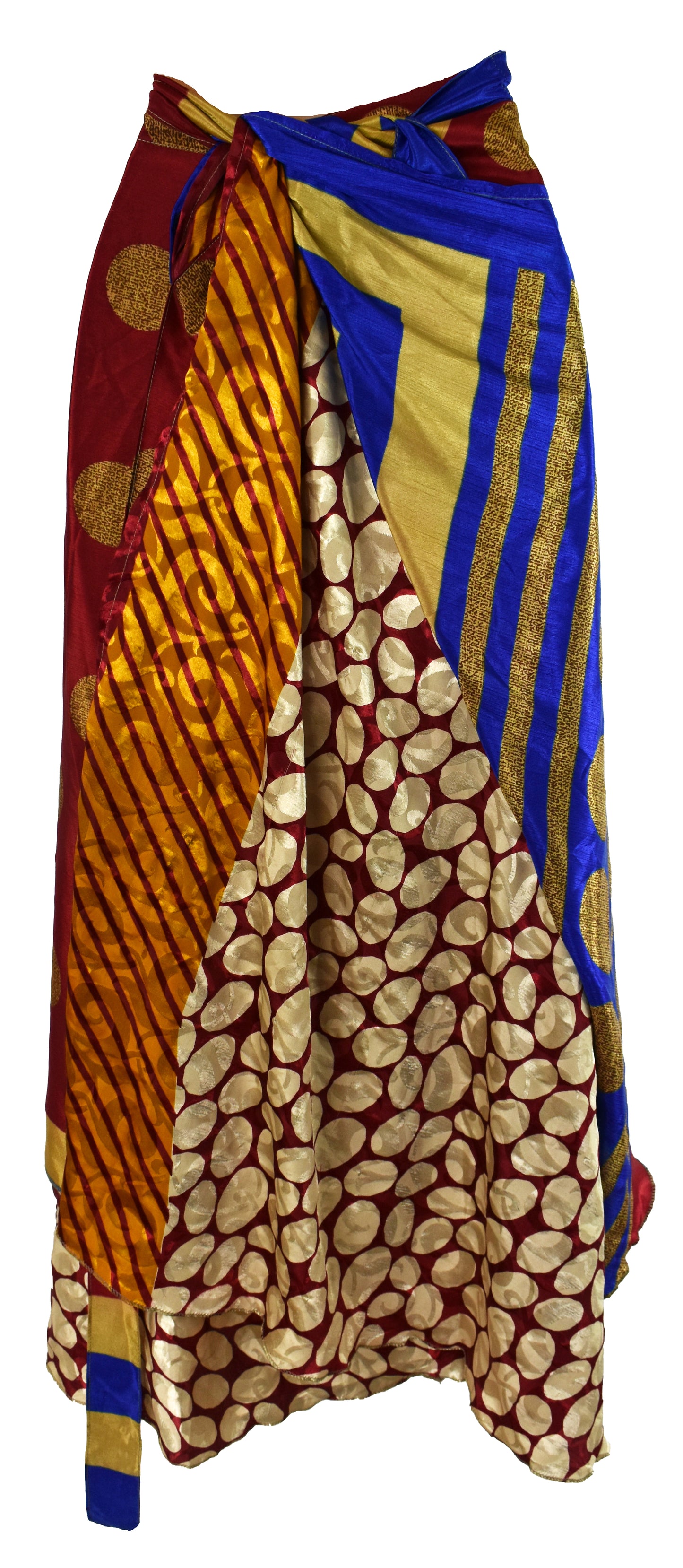 Sari Silk Wrap Skirt M 48"