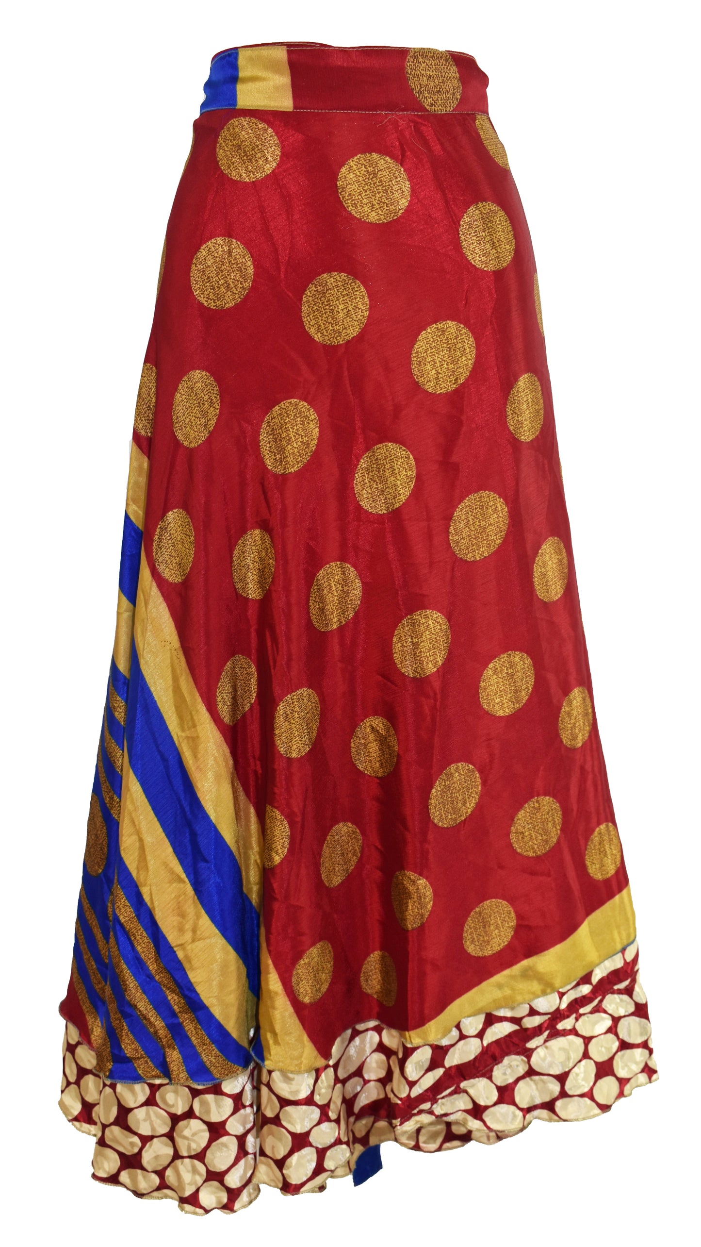 Sari Silk Wrap Skirt M 48"