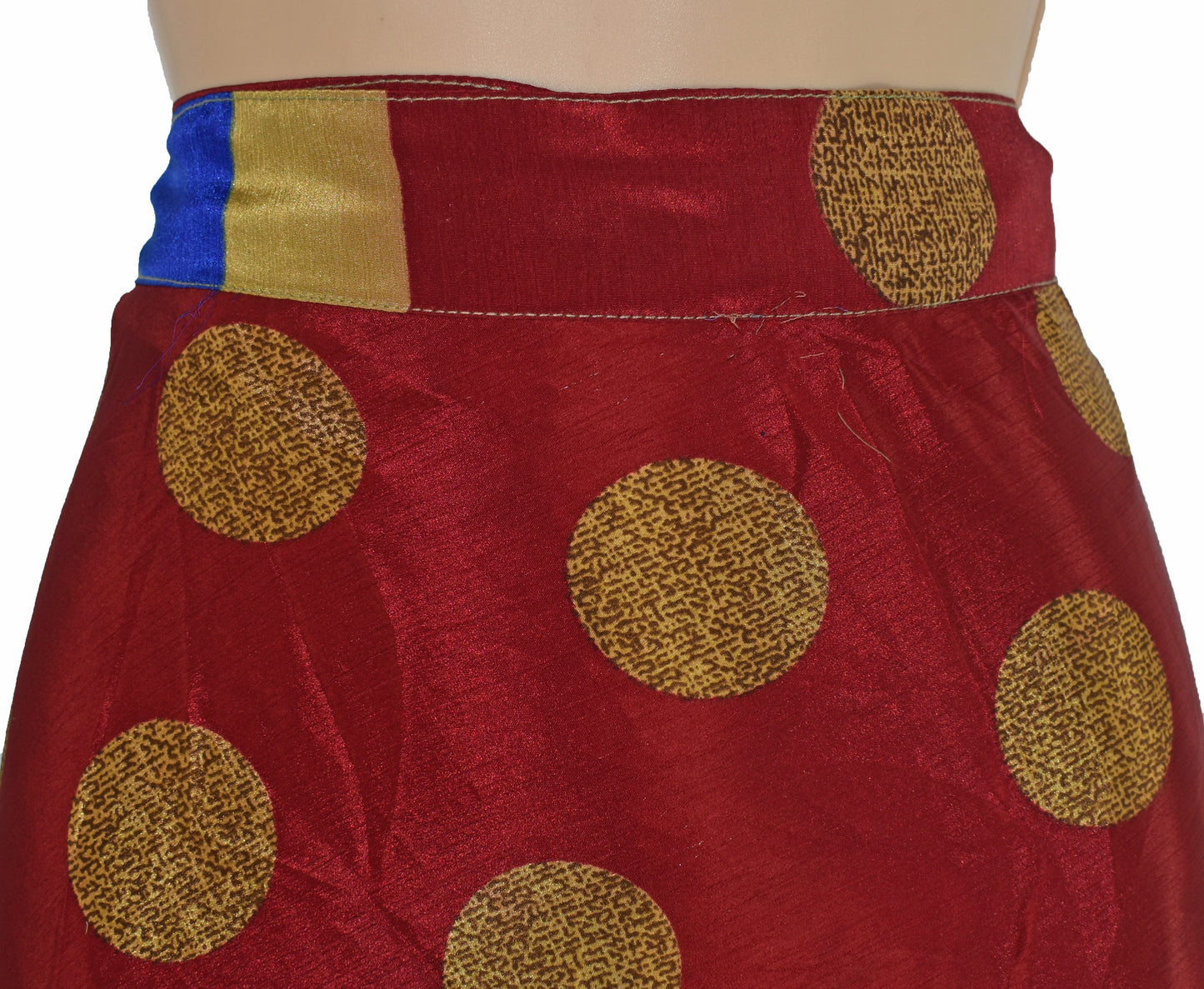 Sari Silk Wrap Skirt M 48"