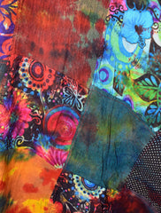 Tie Dye Patchwork Wrap Skirt