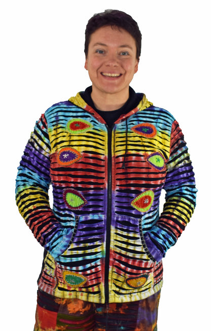 Rainbow Tie Dye Zip Hooded Jacket