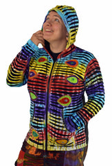 Rainbow Tie Dye Zip Hooded Jacket