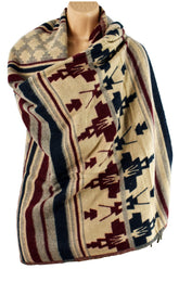 Criss Cross Pattern Fleece Blanket Shawl