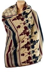 Criss Cross Pattern Fleece Blanket Shawl