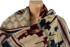 Criss Cross Pattern Fleece Blanket Shawl