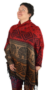 Elephant Pattern Fleece Blanket Shawl