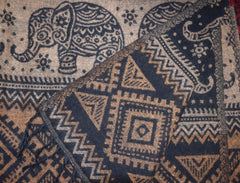 Elephant Pattern Fleece Blanket Shawl