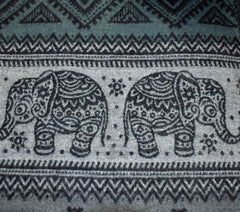 Elephant Pattern Fleece Blanket Shawl
