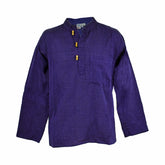 Plain Cotton Collarless Shirt