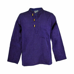 Plain Cotton Collarless Shirt