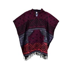 Elephant Pattern Acrylic Fleece Poncho