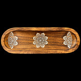Large Wooden Incense Holder Ash Catcher - Flower