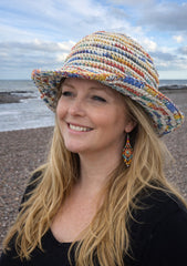 Rainbow Space Dye Hemp Sun Hat