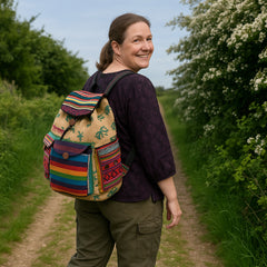 Woven Cotton Rice Sack Back Pack