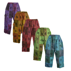 Patchwork Printed Cotton Trousers