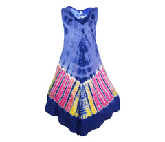 Tie Dye Embroidered Umbrella Dress